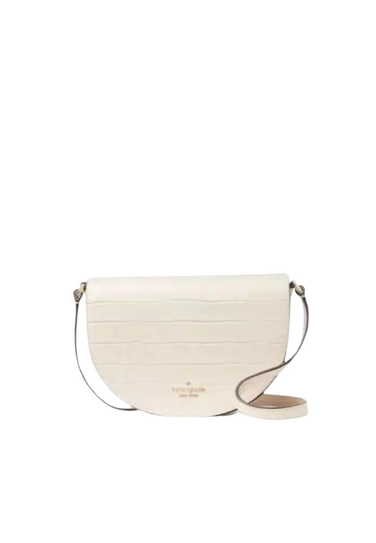 Kate Spade Luna Crescent Croco Embossed Leather K9490 Crossbody In Bare