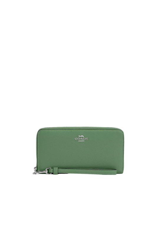 Coach Long Zip Around Wallet In Soft Green C4451