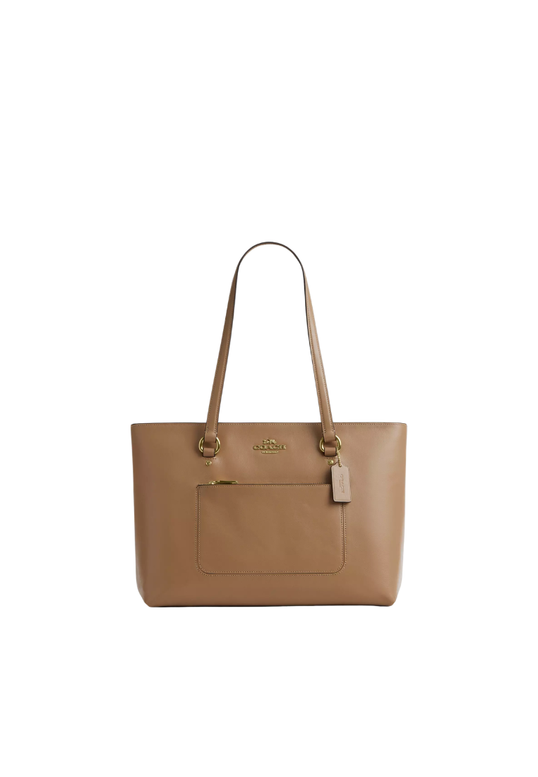 Coach Station Crinkle Leather Tote Bag In Sandy Beige CEA65