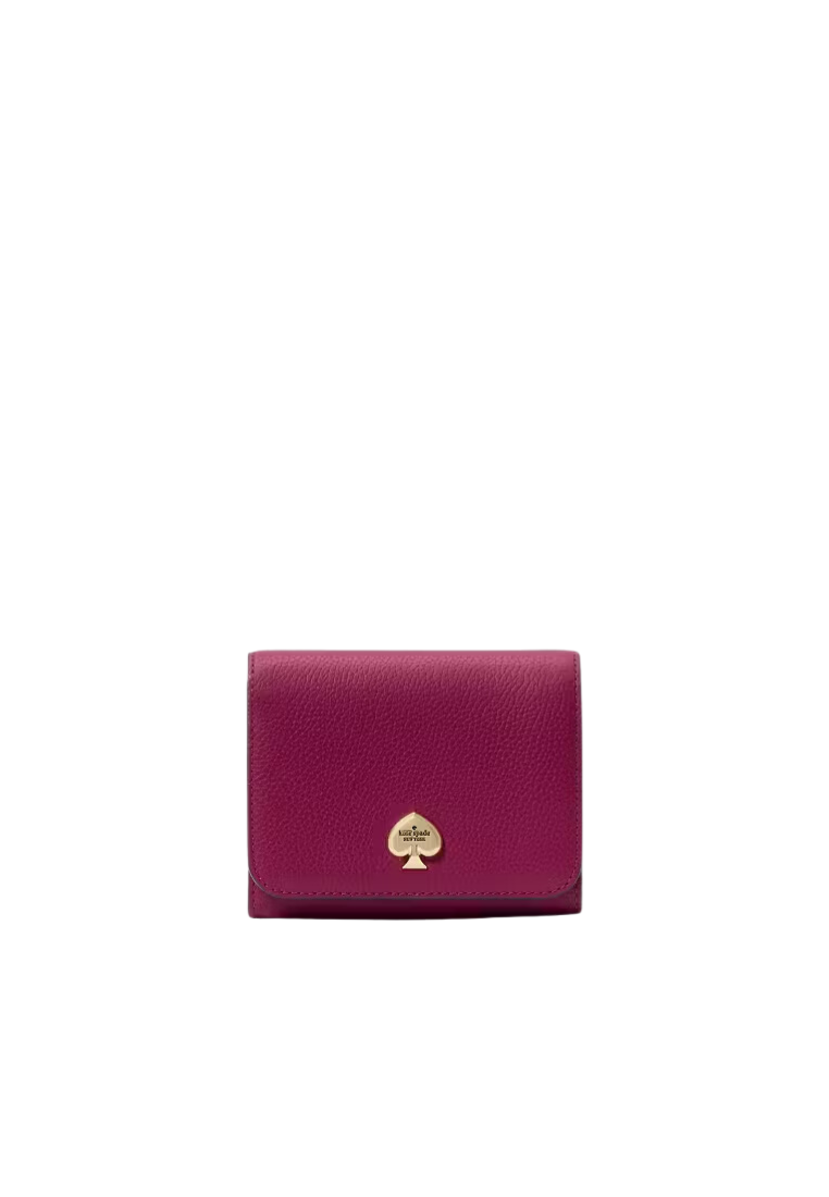 Kate Spade Kayla Small L-zip Wallet In Dark Raspberry KK056