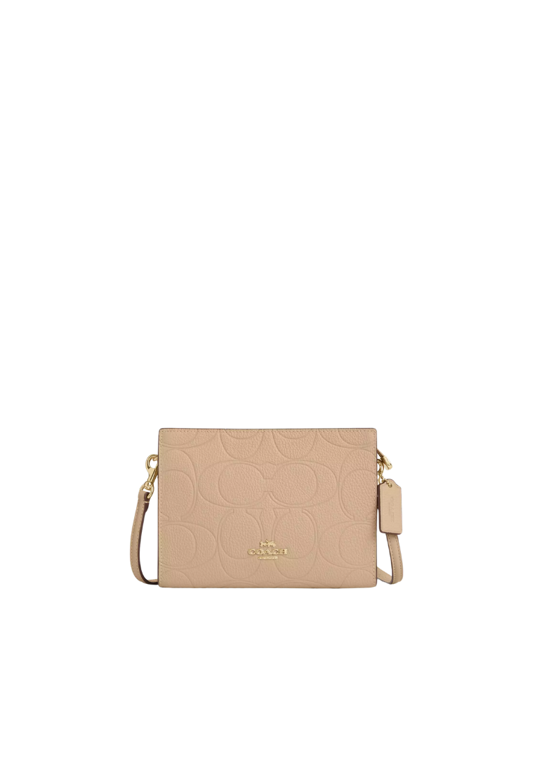 Coach Slim Crossbody Bag in Signature Leather In Oat CCI75