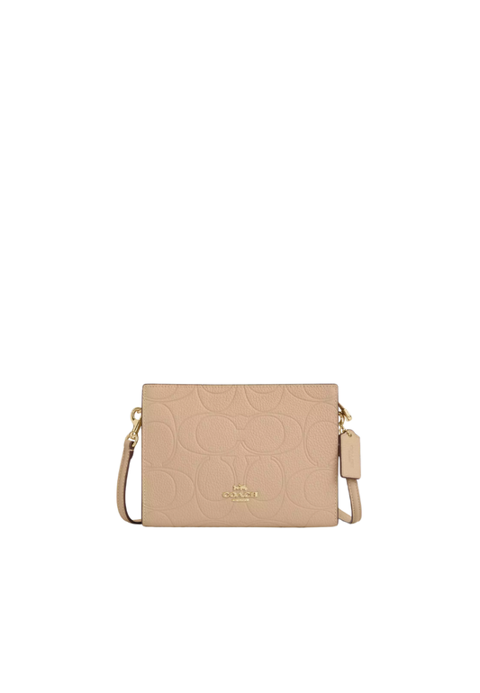 Coach Slim Crossbody Bag in Signature Leather In Oat CCI75