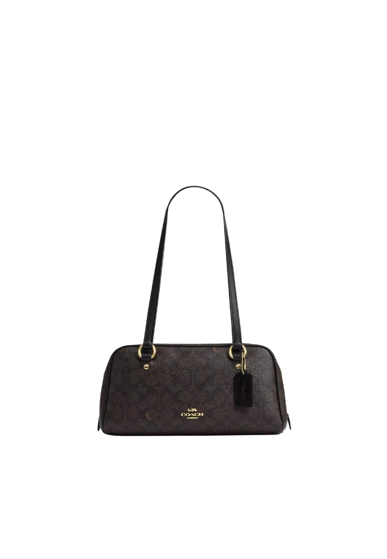 ( PREORDER ) Coach Sydney Shoulder Bag In Walnut Black CFP04