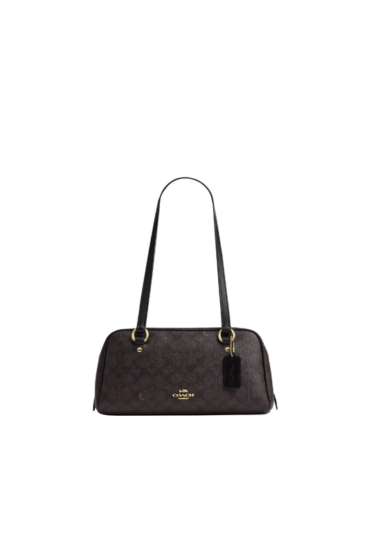 ( PREORDER ) Coach Sydney Shoulder Bag In Walnut Black CFP04