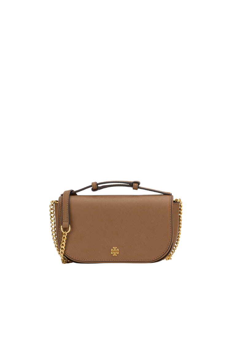 Tory Burch Emerson Crossbody Bag Saffiano In Moose 134841