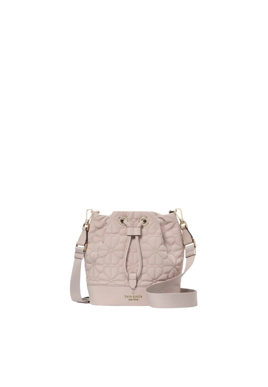 Kate Spade Spade Flower Quilted Bucket Bag In Cozy Grey KK076