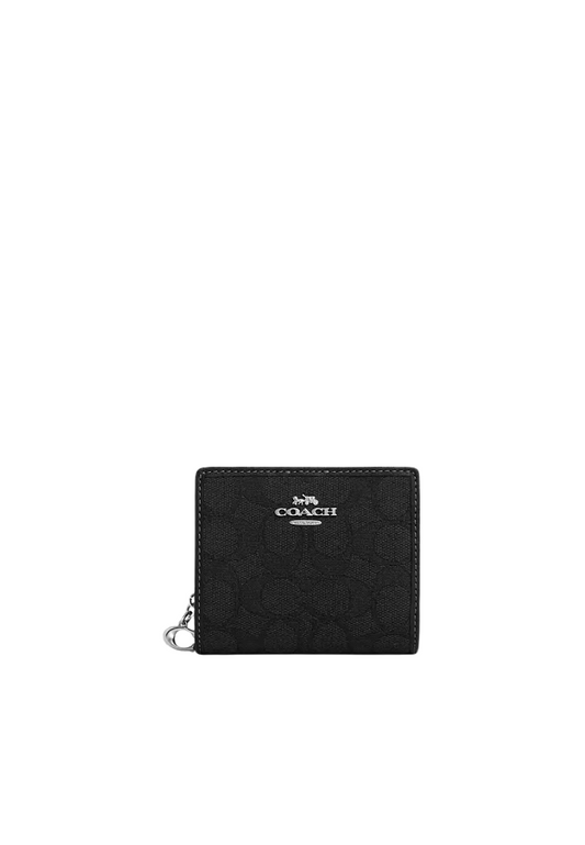 Coach Snap Wallet Signature Jacquard In Black CU401