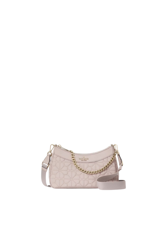 Kate Spade Spade Flower Quilted Fabric Convertible Crossbody Bag In Cozy Grey Kk077