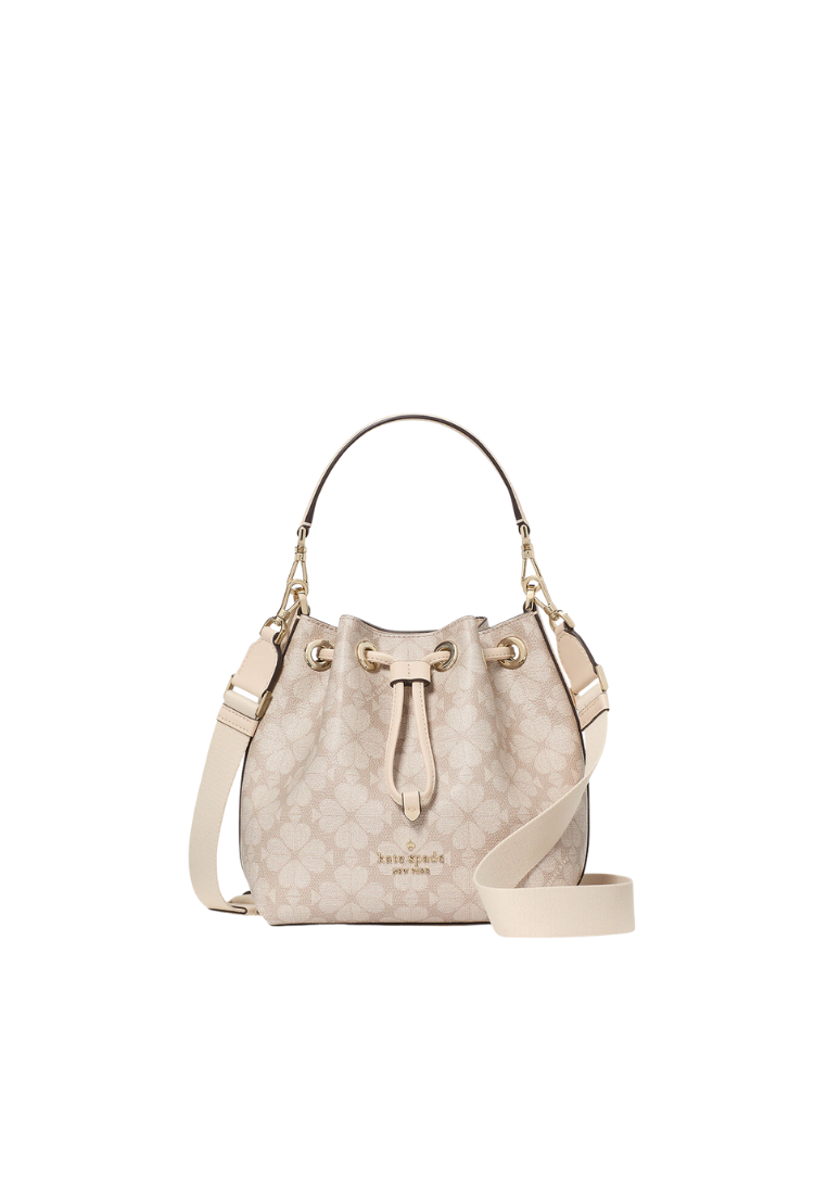 Kate Spade Spade Flower Small Bucket Bag In Dark Beige Multi KK153
