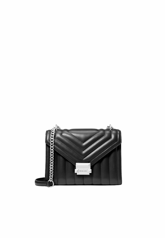 Michael Kors Whitney Medium Quilted Shoulder Bag In Black 35R4SWHL6U