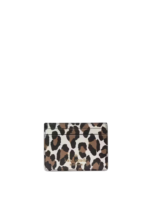 Kate Spade Madison Spotted Leopard Small Slim Card Case In Cream Multi KH780