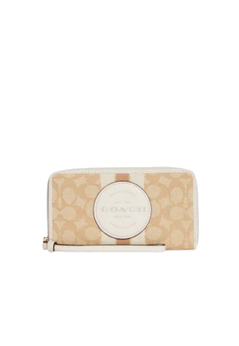 Coach Large Dempsey C9073 Phone Wallet In Light Khaki Chalk