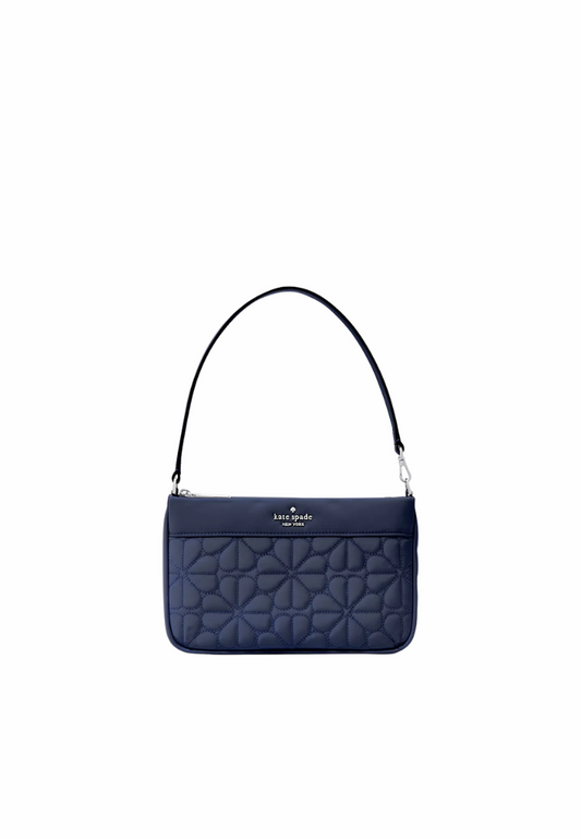 Kate Spade Spade Flower Wristlet Quilted Fabric In Parisian Navy KK255