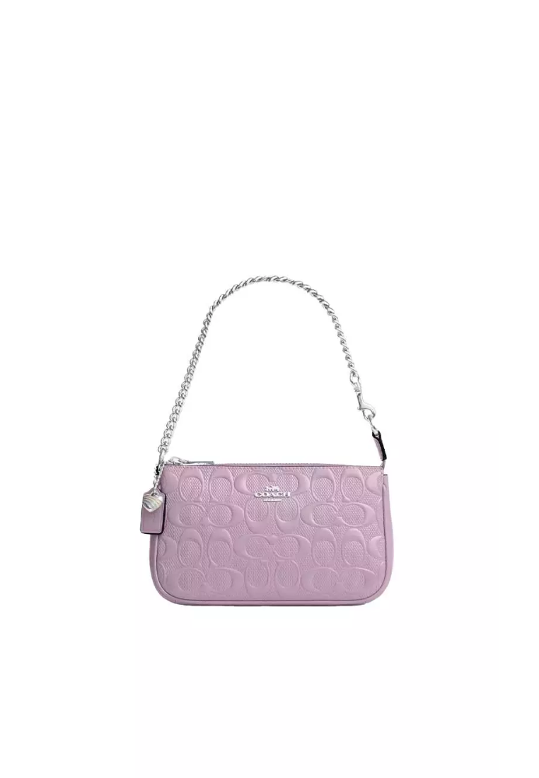 Coach Nolita 19 Shoulder Bag In Signature Leather With Heart Charm In Light Violet CCZ27