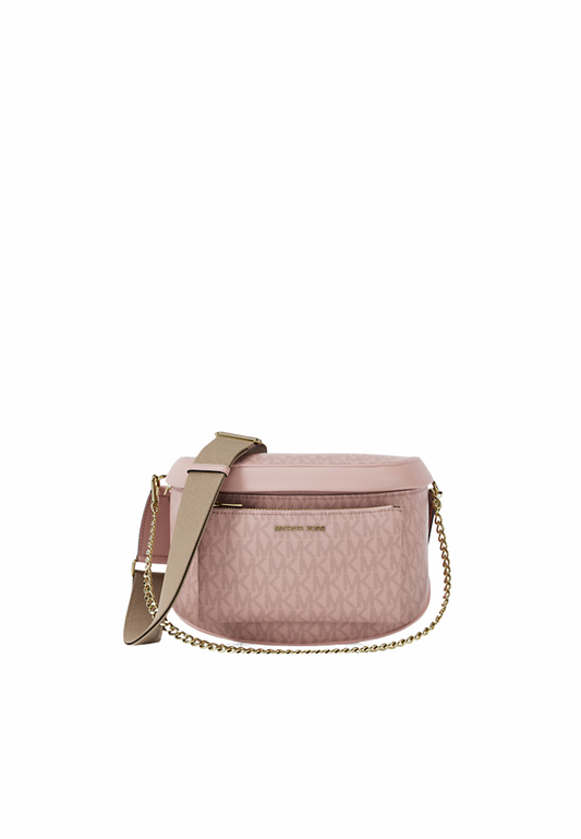 Michael Kors Slater Medium Signature Logo Crossbody Bag In Powder Blush Rose 35F5G04M2V