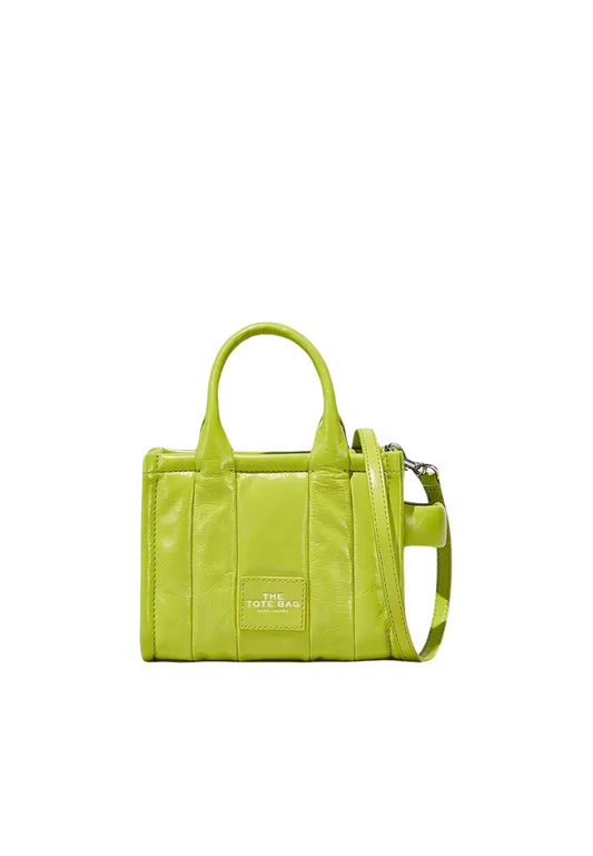 Marc Jacobs The Shiny Crossbody Crinkle Leather In Acid Lime H064L03FA22