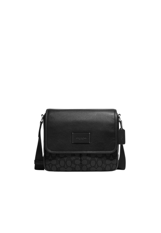 Coach Sprint Map Shoulder Bag In Signature Jacquard In Charcoal Black CE534