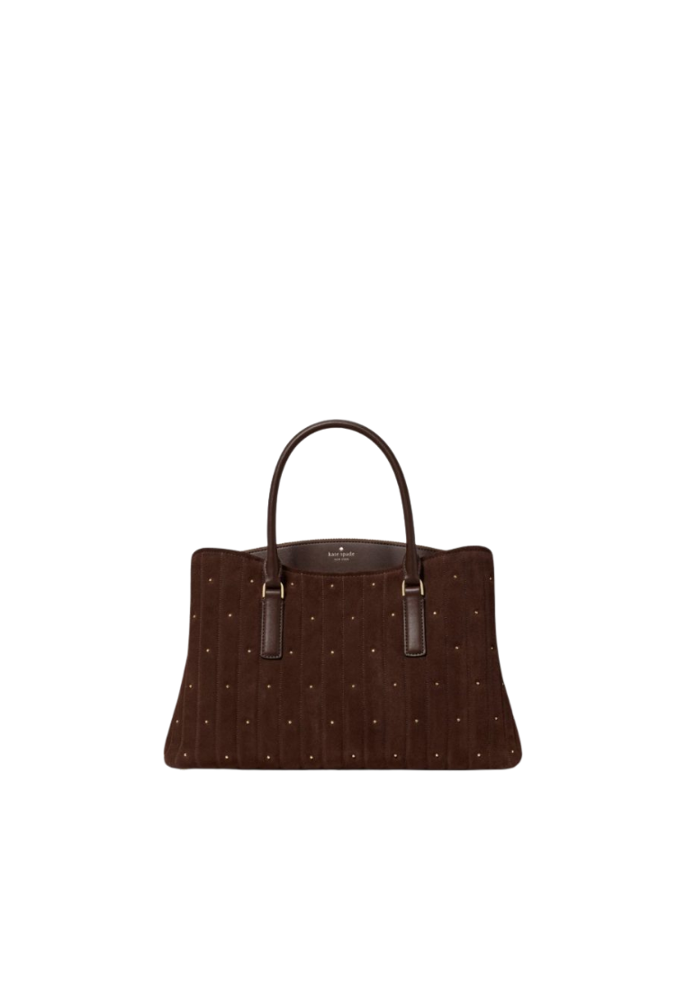Kate Spade Thompson Street Quilted Suede Satchel Bag In Hot Fudge KP184