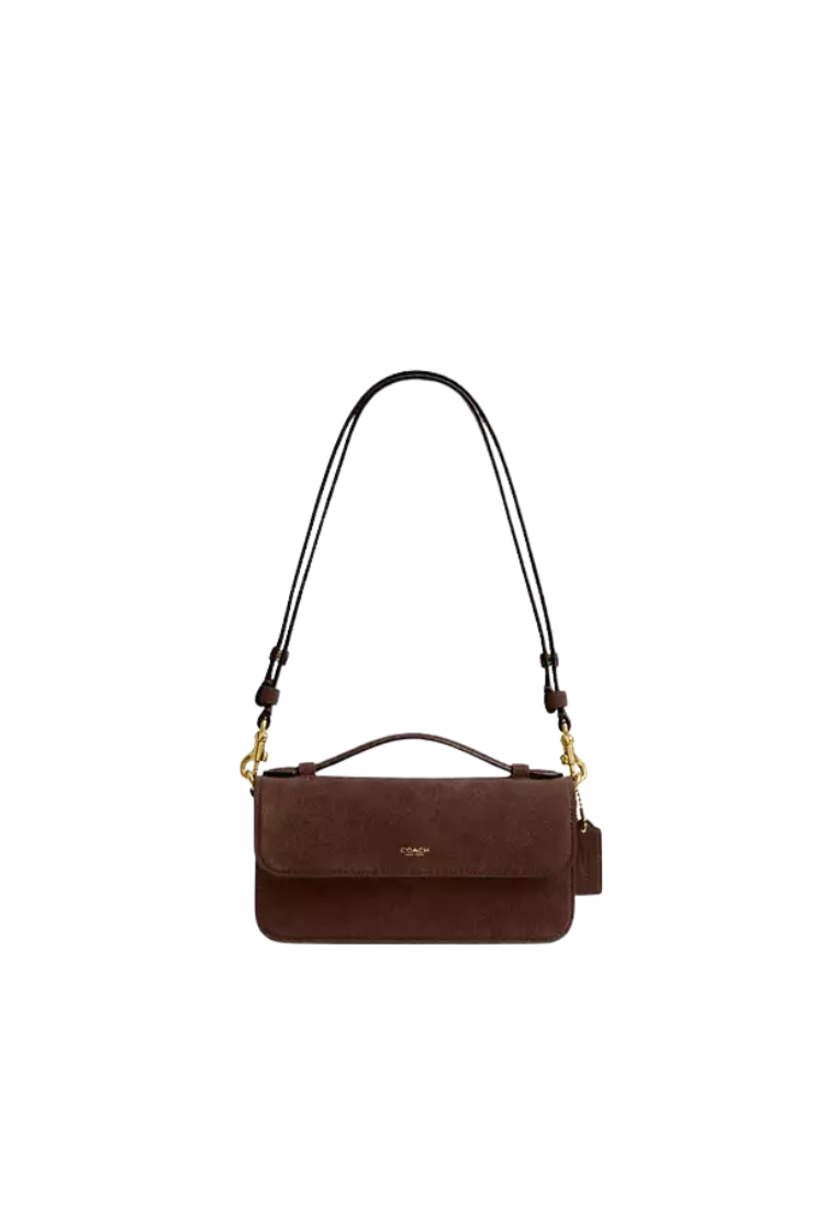 ( PREORDER ) Coach New York Elora Top Handle Crossbody Bag In Brass Dark Chocolate CDD59