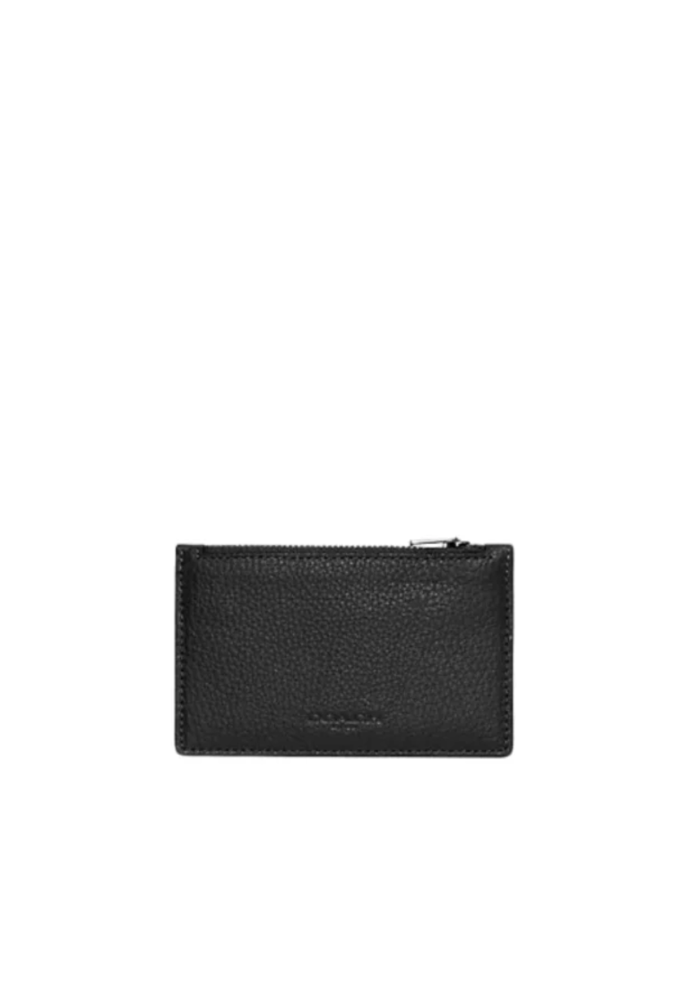 Coach Zip Pebble Leather C4280 Card Case In Black