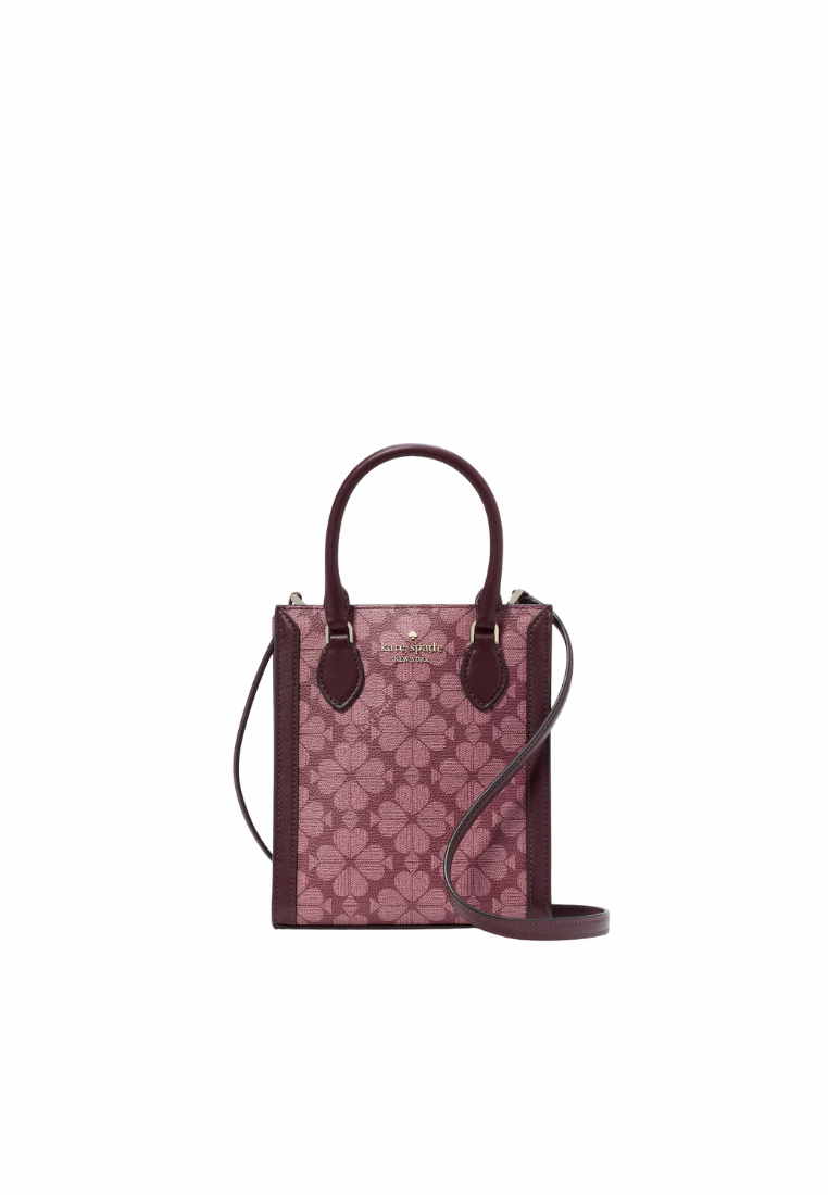 Kate Spade Signature Spade Flower Mini Tote Bag In Grenache Mulberry KJ694