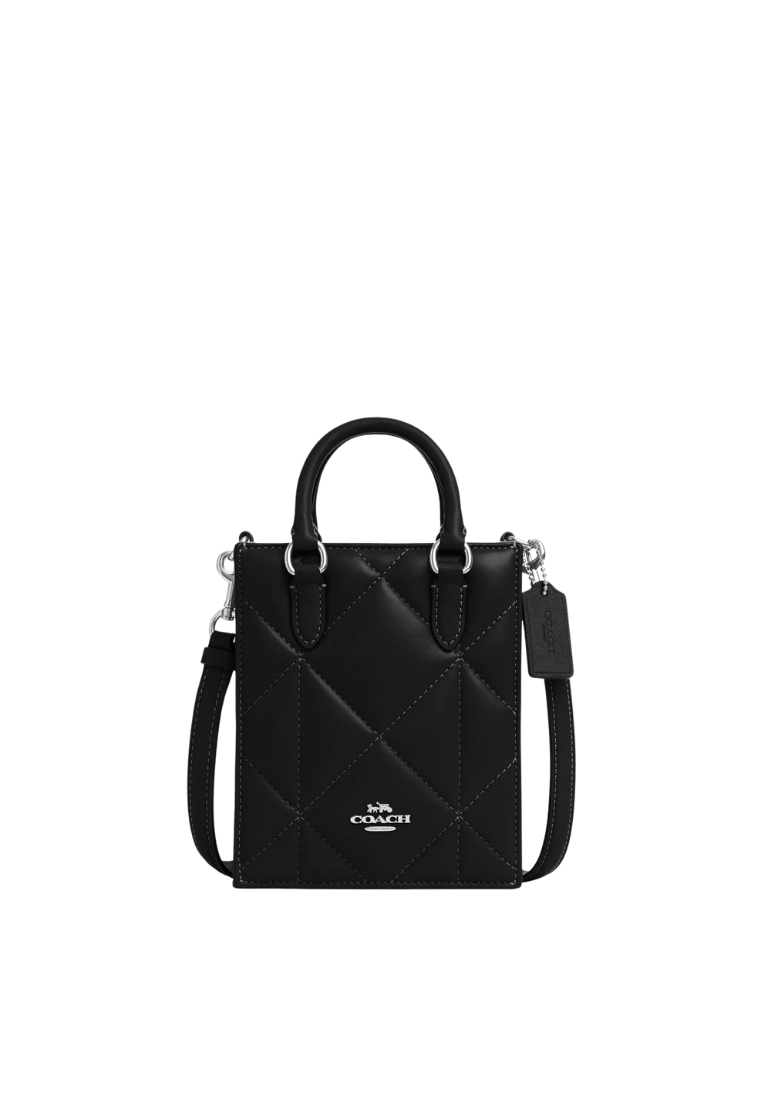 Coach North South Mini Tote Bag With Puffy Diamond Quilting In Badlands Flr CJ580