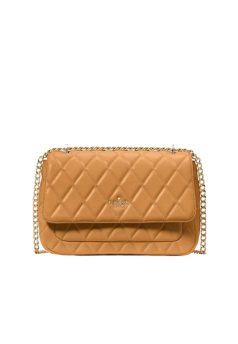 ( PRELOVED ) Kate Spade Carey Medium Flap Satchel Bag In Tiramisu KG357
