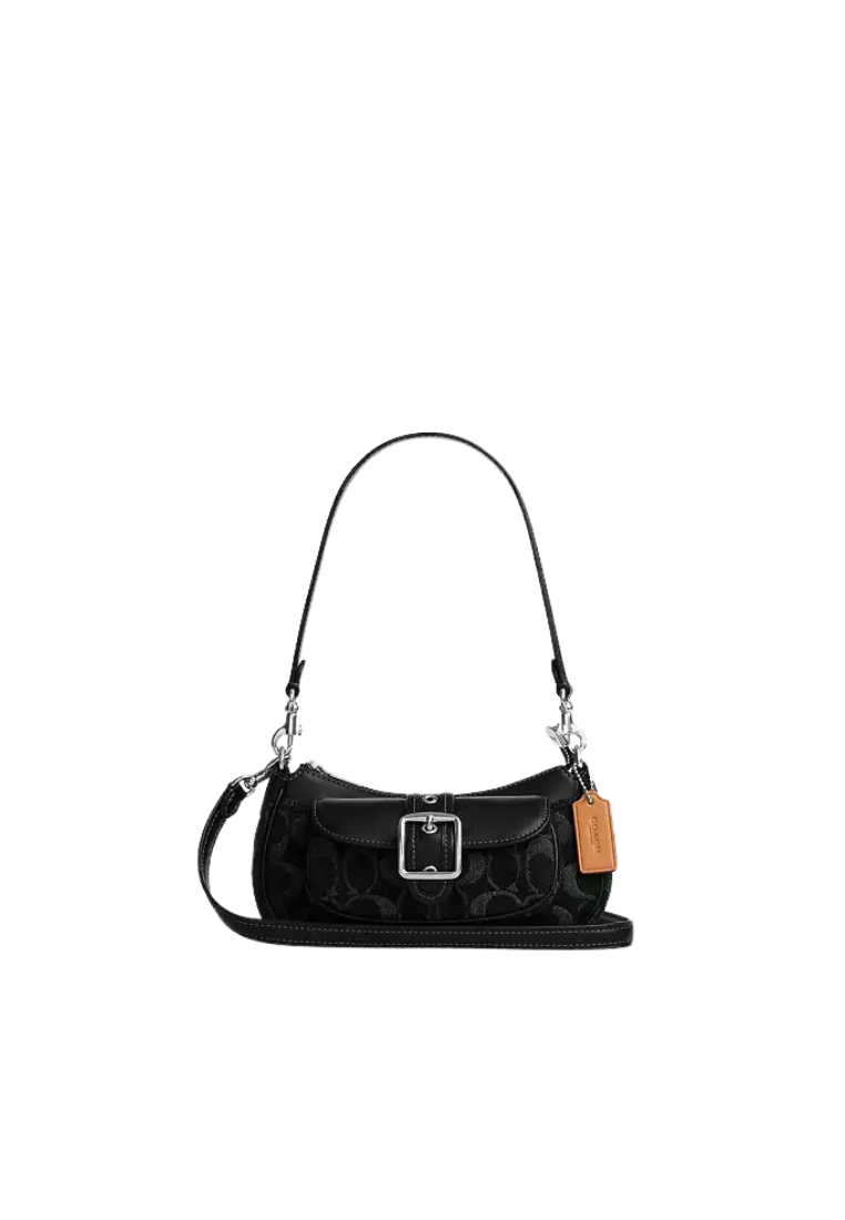 Coach Ashton Mini Shoulder Bag In Signature Denim In Black CCZ49