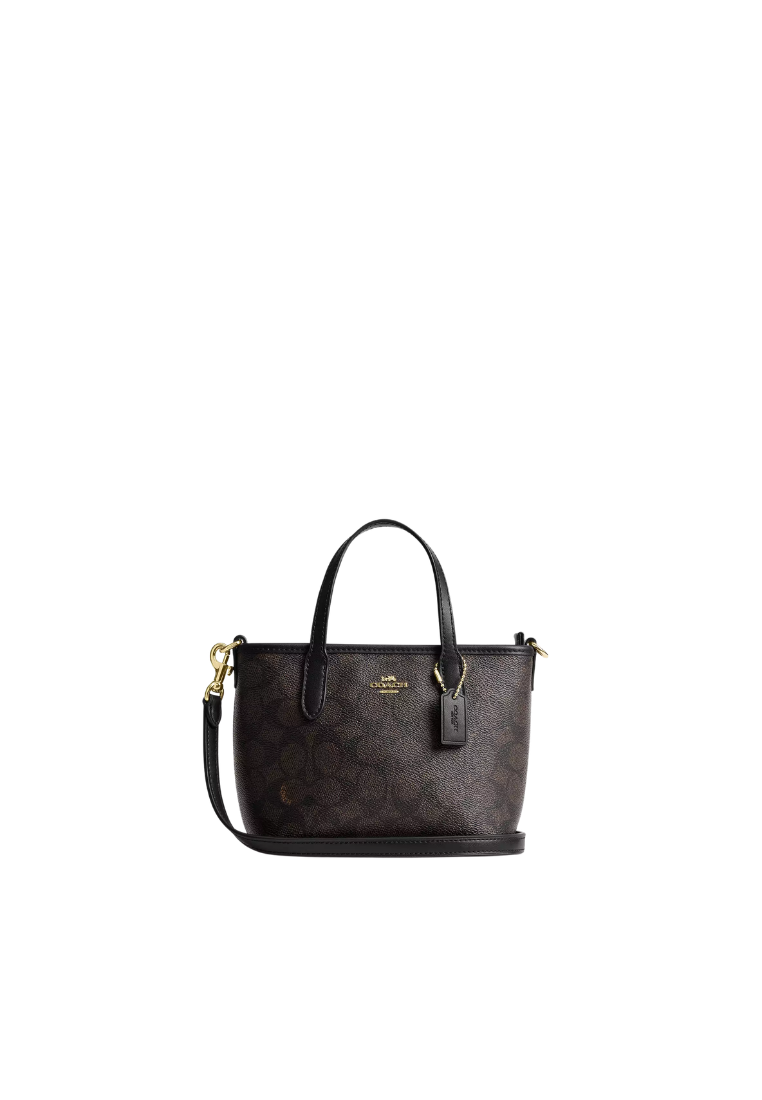 ( PREORDER ) Coach City Mini Tote Bag In Walnut Black CW032