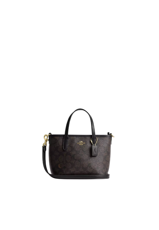( PREORDER ) Coach City Mini Tote Bag In Walnut Black CW032