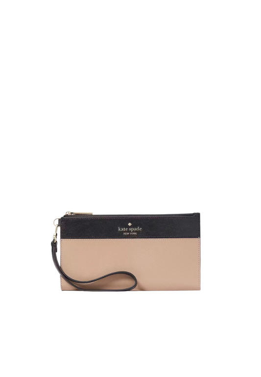 Kate Spade Madison Double Zip Wristlet In Toasted Hazelnut Multi KC507