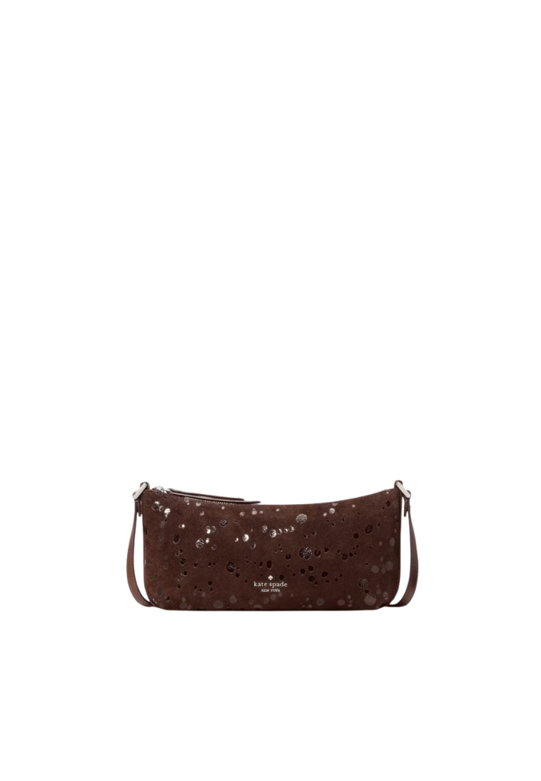 Kate Spade Lenox Suede Dots Mini Crossbody Bag In Hot Fudge KP161