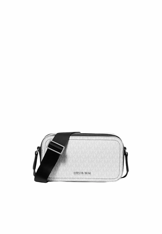 Michael Kors Hudson Crossbody Bag Signature Logo In Bright White 33S5LHDM5B