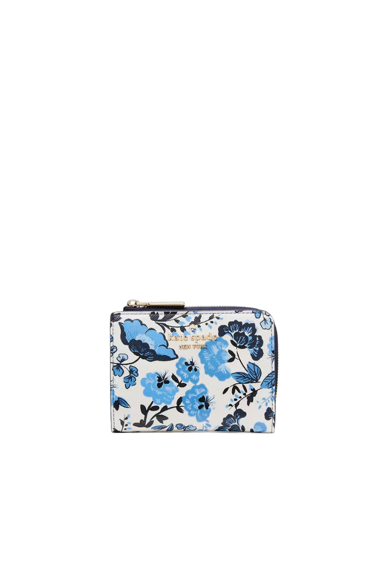 Kate Spade Madison Vase Floral Small L Zip Wallet In Blue Multi KI373