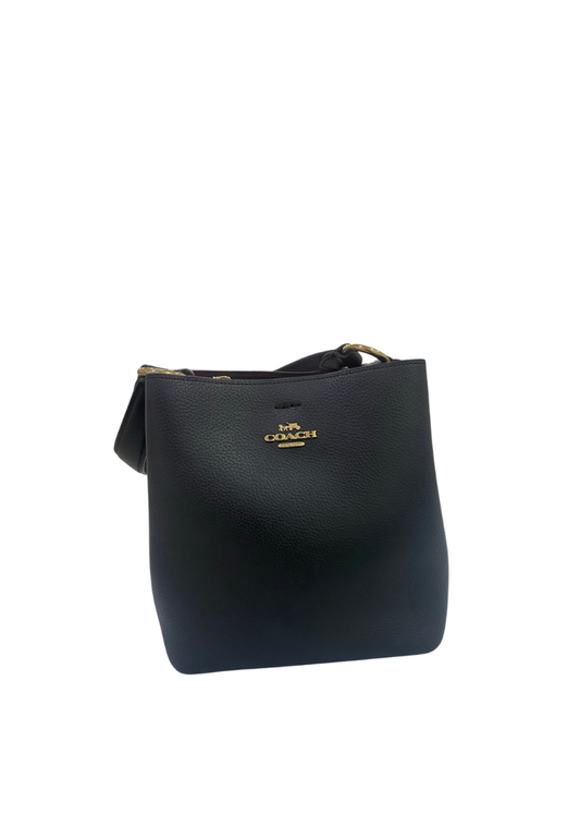 ( PRELOVED ) Coach Mollie CA177 Bucket Bag Pebble Leather Shoulder Bag In Black