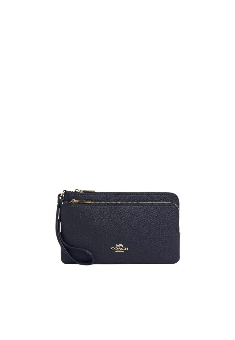 Coach Double Zip Wristlet In Midnight CU919