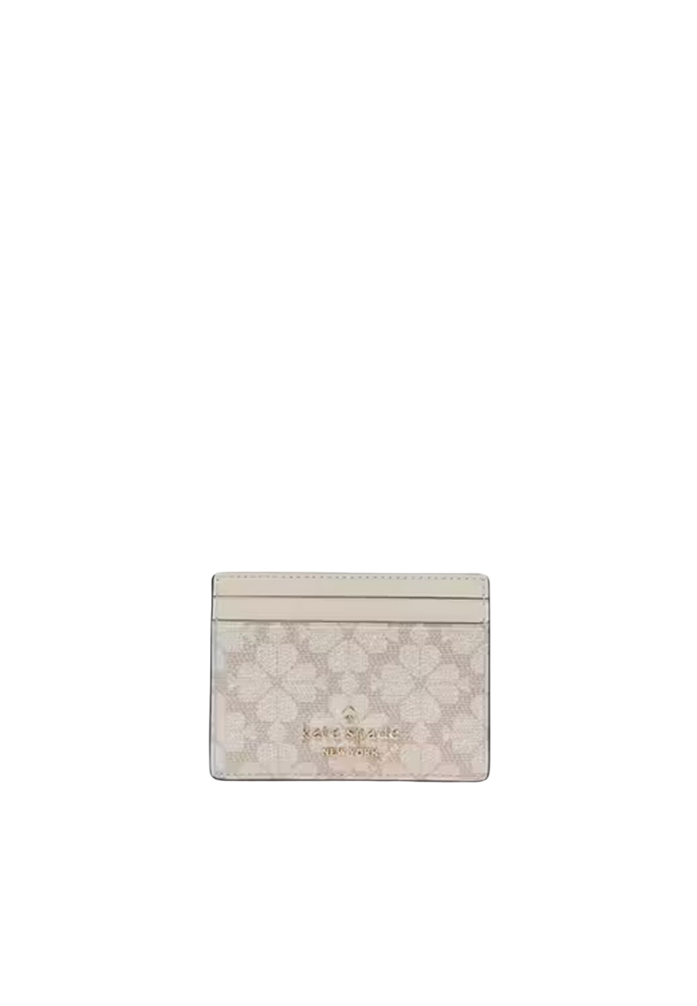 Kate Spade Flower Small Slim Card Case In Dark Beige KI371