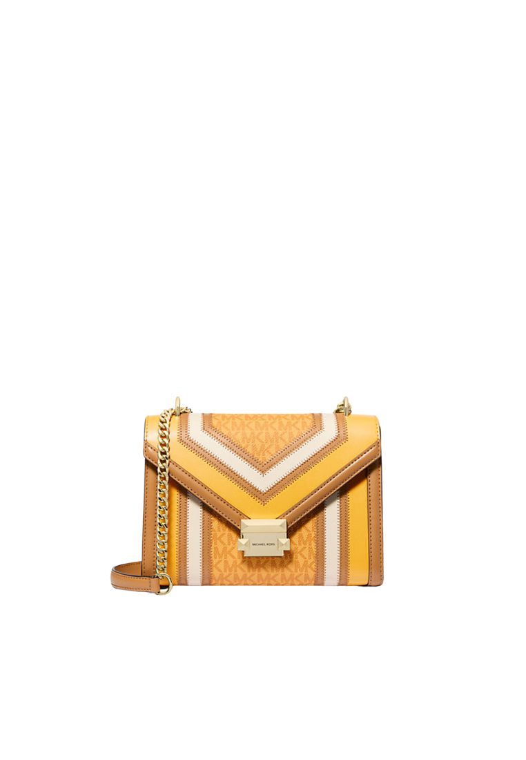 Michael Kors Whitney Medium Color-Block and Signature Logo Shoulder Bag In Golden Rod Multi 35R4GWHL6Y