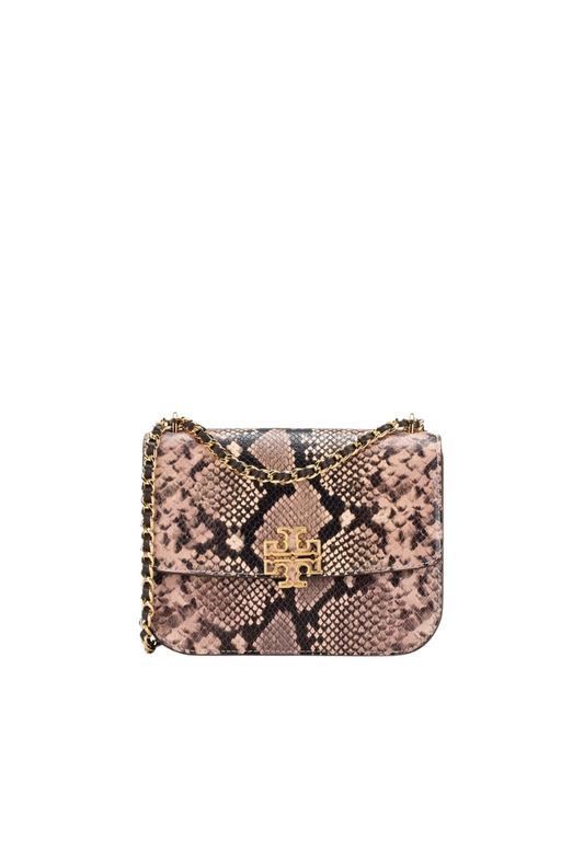 Tory Burch Britten Snake Embossed Shoulder Bag In Shell Pink 162840