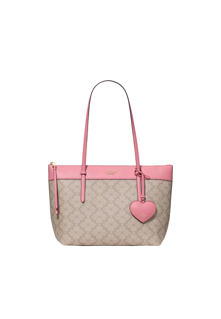 Kate Spade All Day Spade Flower Tote Bag With Charm In Dark Beige KO143