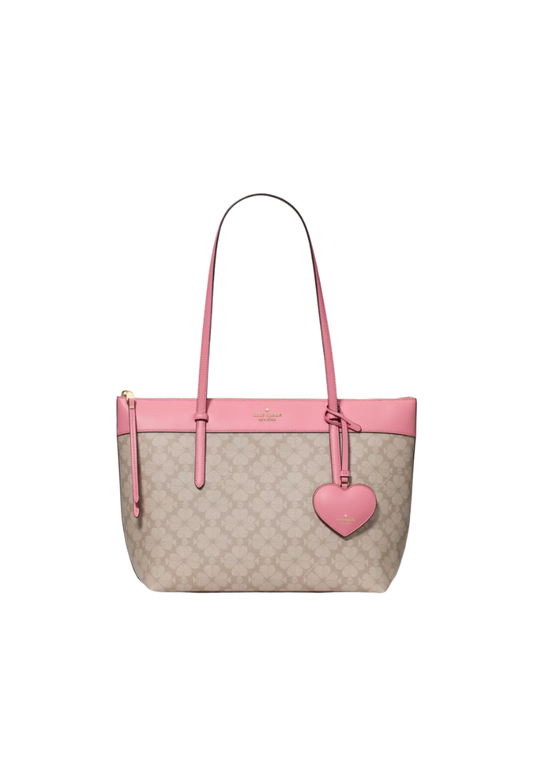 Kate Spade All Day Spade Flower Tote Bag With Charm In Dark Beige KO143