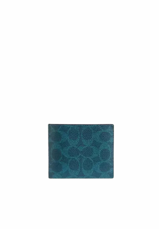 Coach 3 In 1 Wallet In Signature Canvas In Aqua Marine Teal CW380