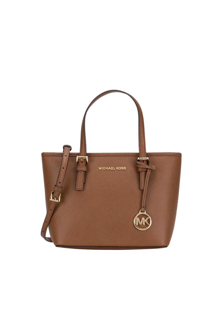 Michael Kors Jet Set Travel Extra Small Tote Bag Top Zip Carryall Convertible In Luggage 35T9GTVT0L