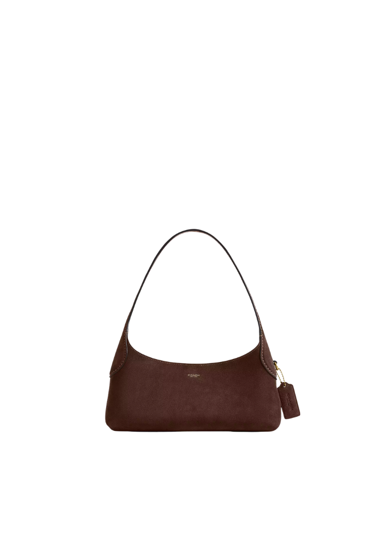 ( PREORDER ) Coach Brooklyn Suede 26 Shoulder Bag In Dark Chocolate CFT42