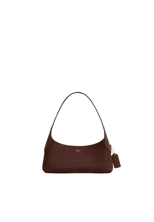 ( PREORDER ) Coach Brooklyn Suede 26 Shoulder Bag In Dark Chocolate CFT42