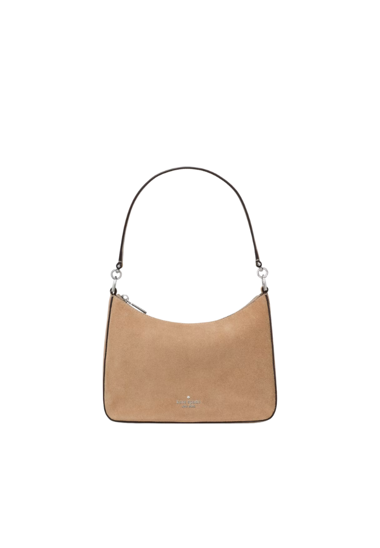 ( PREORDER ) Kate Spade Margot Suede Medium Shoulder Bag In Timeless Taupe KP192