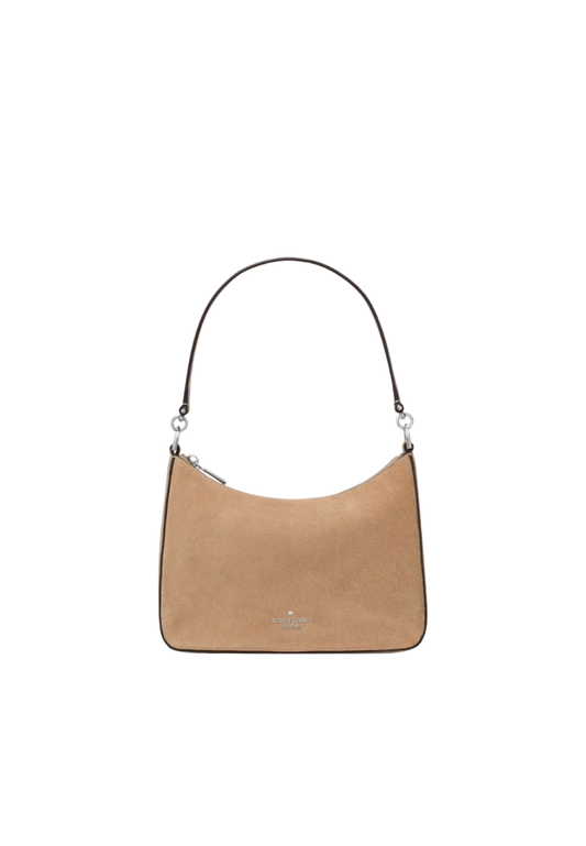 ( PREORDER ) Kate Spade Margot Suede Medium Shoulder Bag In Timeless Taupe KP192