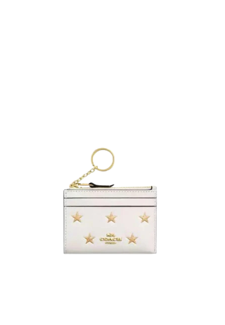 Coach Mini Skinny ID Case With Star Print In Chalk Multi CW876