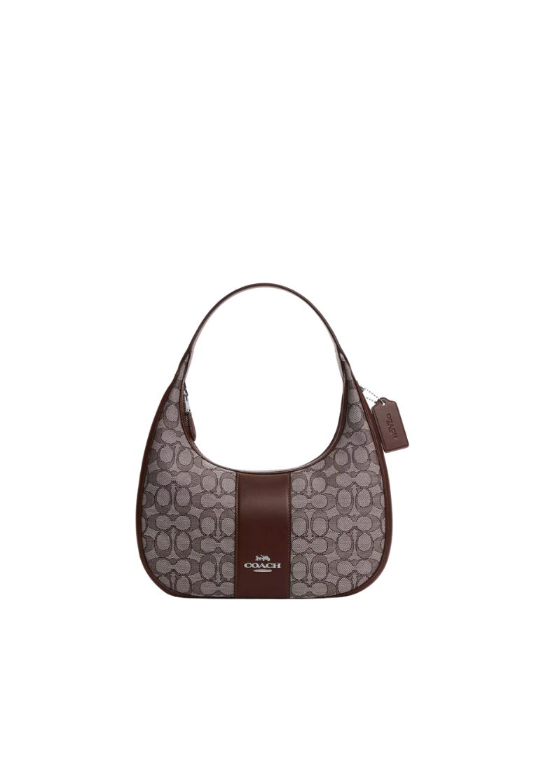 Coach Carmen Shoulder Bag Signature Jacquard In Oak Maple CV001