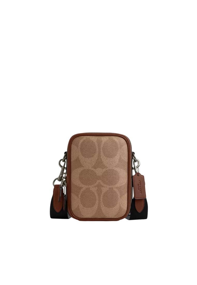 Coach Stanton Crossbody Bag Signature Canvas In Vintage Brown CBI33
